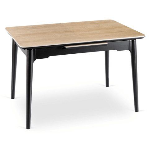 Стол раскладной MEBEL ELITE SAMER 120(160)х80 см Дуб/Черный фотография