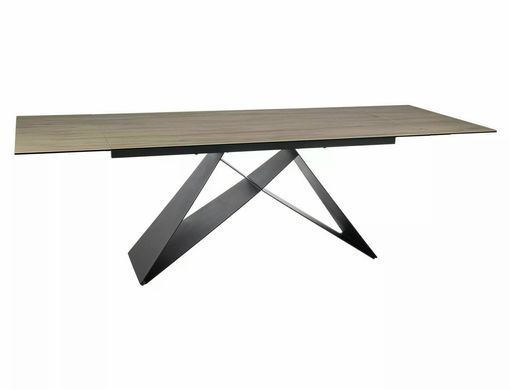 Стол Обеденный WESTIN CERAMIC Signal BRĄZ SABBIA 160(240)X90 Свет Коричневый Мат / Черный Мат фотография