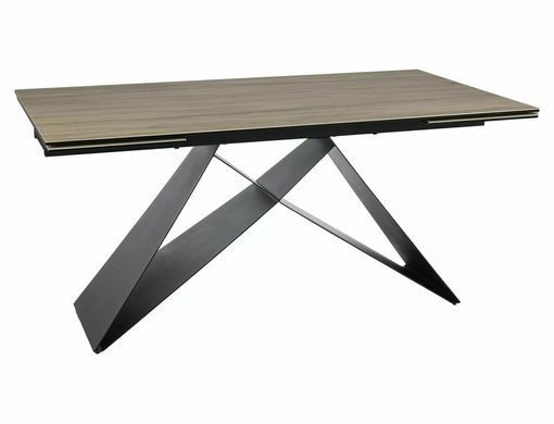 Стол Обеденный WESTIN CERAMIC Signal BRĄZ SABBIA 160(240)X90 Свет Коричневый Мат / Черный Мат фотография