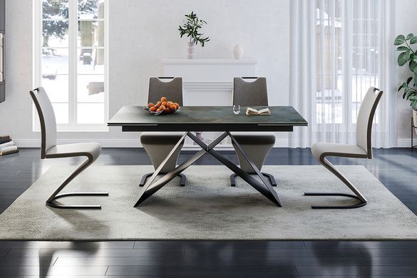 Стіл Обідній WESTIN CERAMIC Signal 160(240)X90 Бірюза / Чорний фотографія