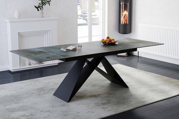 Стіл Обідній WESTIN CERAMIC Signal 160(240)X90 Бірюза / Чорний фотографія