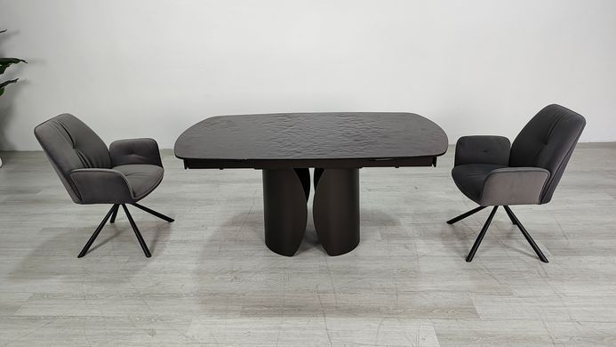 Стол раскладной EDGAR Intarsio 160(240)*90 бронзовый/коричневый фотография