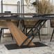 Стол раскладной MEBEL ELITE REX 160(220)х91 см Черный мрамор / Дуб