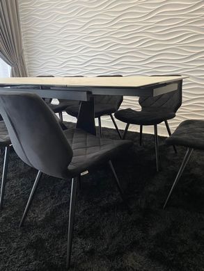 Стіл Обідній CAVALLI II Signal 160(240)X90 Ефект Мармуру Білий / Чорний Мат фотографія