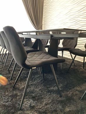 Стіл Обідній CAVALLI II Signal 160(240)X90 Ефект Мармуру Білий / Чорний Мат фотографія