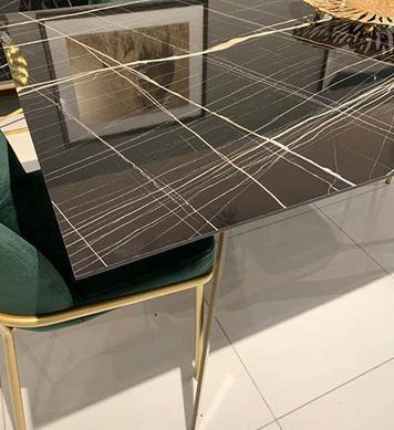 Стол раскладной БАТТЕРФЛЯЙ Prestol 160/220x90 Мрамор Черный фотография