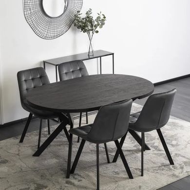 Стол раскладной круглый MEBEL ELITE LUKAS 100(250)х100 см Черный фотография