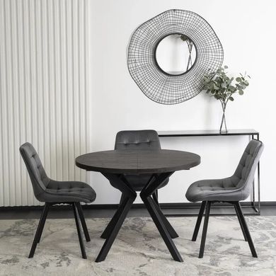Стол раскладной круглый MEBEL ELITE LUKAS 100(250)х100 см Черный фотография