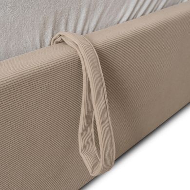 Ліжко двоспальне MEBEL ELITE MARSYLIA Sztruks 160x200 см Беж фотографія