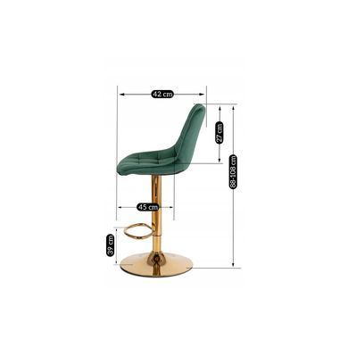 Барный стул бархатный MEBEL ELITE ARCOS Velvet Зеленый/ золотой фотография