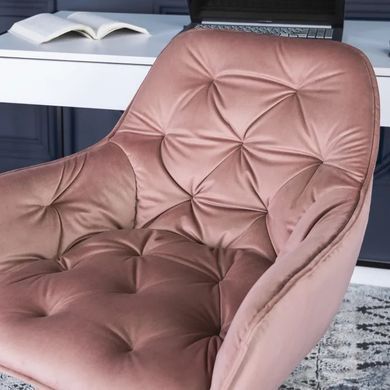 Стілець офісний поворотний оксамитовий MEBEL ELITE MILAN Velvet Рожевий / Золотий фотографія