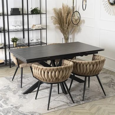 Стіл розкладний MEBEL ELITE BRUNO 160(240)х90 см Чорний фотографія