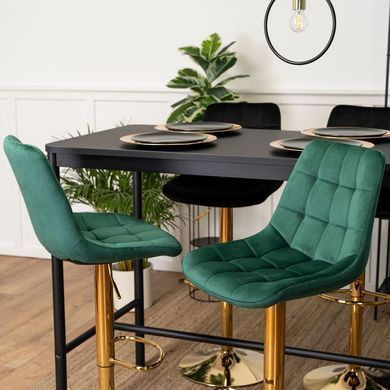 Барный стул бархатный MEBEL ELITE ARCOS Velvet Зеленый/ золотой фотография