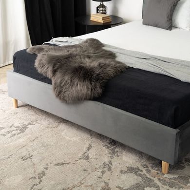 Ліжко оксамитове MEBEL ELITE BOND Velvet 160x200см Сірий фотографія