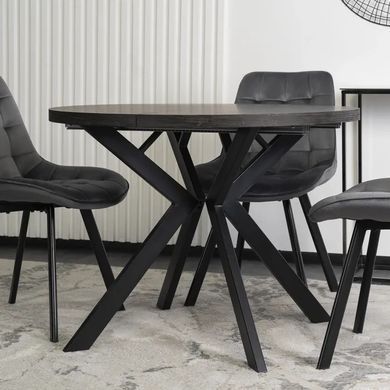 Стол раскладной круглый MEBEL ELITE LUKAS 100(250)х100 см Черный фотография