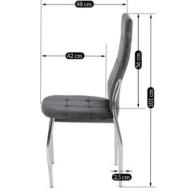 Стул бархатный MEBEL ELITE MOLLY Velvet Серый фотография