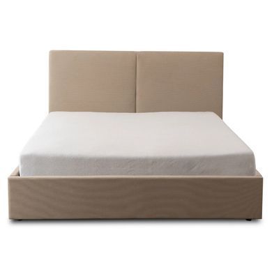 Ліжко двоспальне MEBEL ELITE MARSYLIA Sztruks 160x200 см Беж фотографія