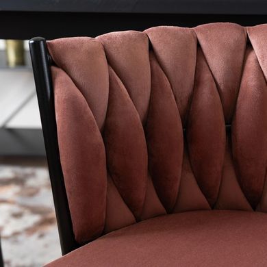 Барный стул бархатный MEBEL ELITE FLORES Velvet черный / розовый фотография