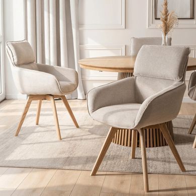 Стілець поворотний MEBEL ELITE DIAS Беж фотографія