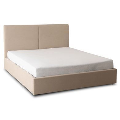 Ліжко двоспальне MEBEL ELITE MARSYLIA Sztruks 160x200 см Беж фотографія