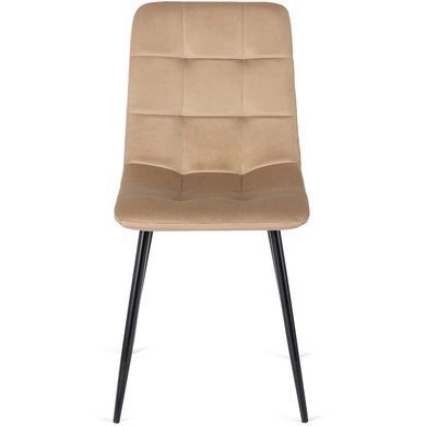 Комплект стіл розкладний MEBEL ELITE CLARK 120(160)х80 см Дуб артизан/чорний +4 стільці PERU Беж фотографія