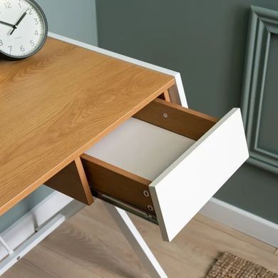 Письмовий стіл MEBEL ELITE MEG,Золотий дуб / Білий фотографія
