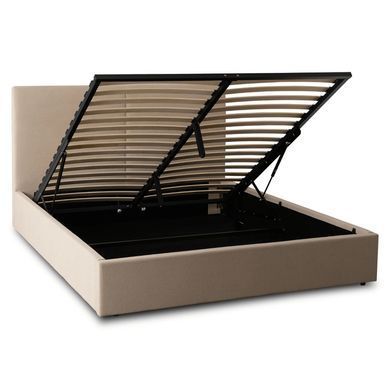 Ліжко двоспальне MEBEL ELITE MARSYLIA Sztruks 160x200 см Беж фотографія
