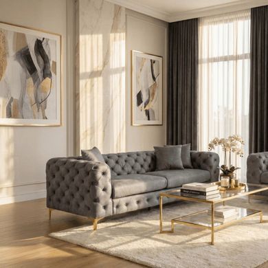 Диван MEBEL ELITE SORRENTO 3S Сірий фотографія