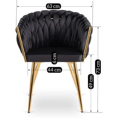 Стілець оксамитовий MEBEL ELITE CAPI Velvet Чорний / Золотий фотографія