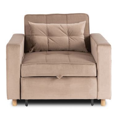 Крісло розкладне MEBEL ELITE SOLOR Velvet Беж фотографія
