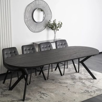 Стол раскладной круглый MEBEL ELITE LUKAS 100(250)х100 см Черный фотография