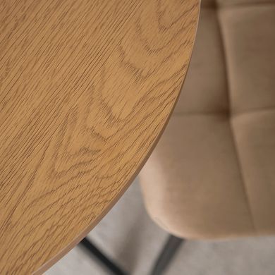 Стіл MEBEL ELITE LAUREN 60X60 Дуб золотий / Чорний фотографія
