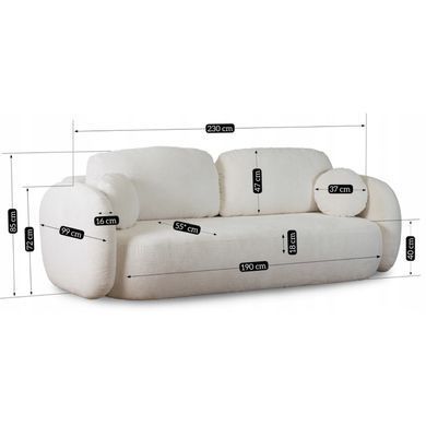 Диван MEBEL ELITE OLE 230 см Кремовий фотографія
