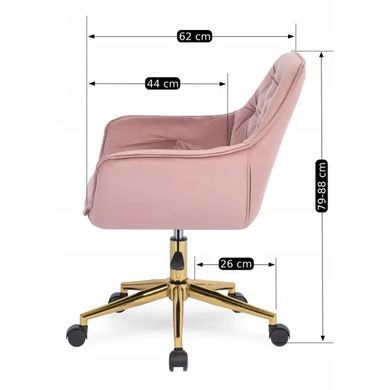 Стілець офісний поворотний оксамитовий MEBEL ELITE MILAN Velvet Рожевий / Золотий фотографія