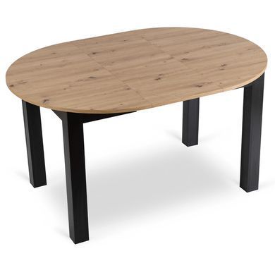 Стіл розкладний круглий MEBEL ELITE HARRY 102(142)х102 см Дуб Артизан/ Чорний фотографія