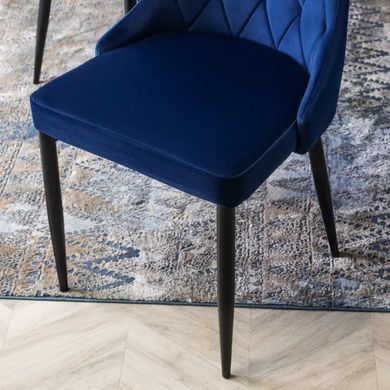 Стілець оксамитовий MEBEL ELITE CORK Velvet Темно-синій фотографія