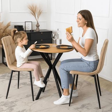 Стіл MEBEL ELITE LAUREN 60X60 Дуб золотий / Чорний фотографія