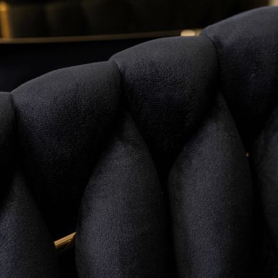 Стілець оксамитовий MEBEL ELITE CAPI Velvet Чорний / Золотий фотографія