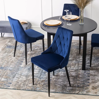 Стілець оксамитовий MEBEL ELITE CORK Velvet Темно-синій фотографія