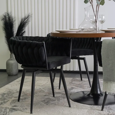 Стілець поворотний оксамитовий MEBEL ELITE LILI Velvet Чорний фотографія