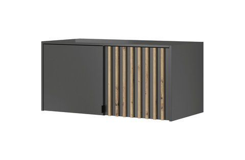 Тумба-надставка Perfect Home Нелли / Nelly 2D 2-дверная Графит/дуб артизан фотография