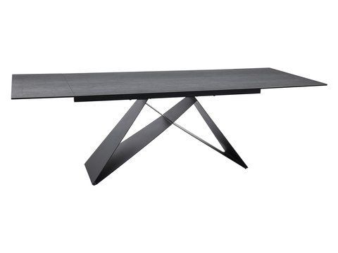 Стол Обеденный WESTIN CERAMIC Signal PIETRA DI SAVOIA 160(240)X90 Свет Серый Мат / Черный Мат фотография