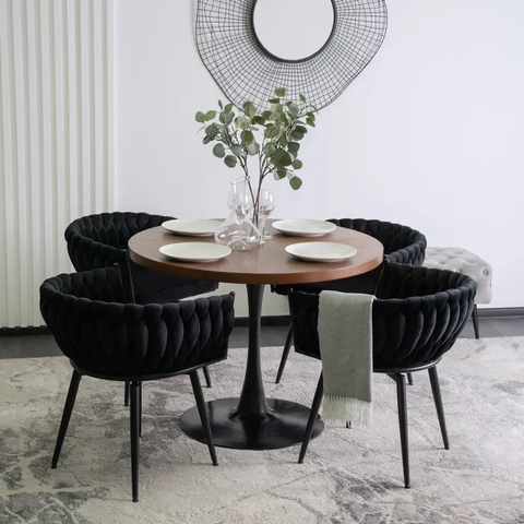 Стул поворотный бархатный MEBEL ELITE LILI Velvet Черный фотография