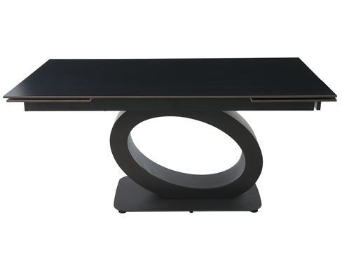 Стіл розкладний OVIDIO CERAMIC Intarsio 160(240)*90 чорний мат/чорний каркас фотографія