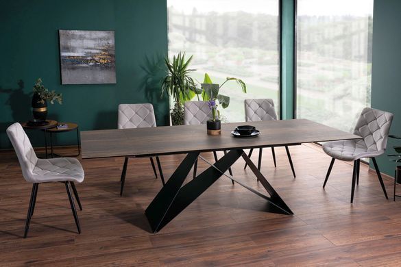 Стіл Обідній WESTIN CERAMIC Signal 160(240)X90 Ефект Дерева / Чорний фотографія