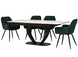 Стіл розкладний TML-815 VETRO 160x90 Білий Мармур / Чорний