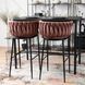 Барный стул бархатный MEBEL ELITE FLORES Velvet черный / розовый