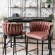 Барный стул бархатный MEBEL ELITE FLORES Velvet черный / розовый