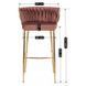 Барный стул бархатный MEBEL ELITE FLORES 2 Velvet Розовый / золотой