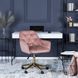 Стілець офісний поворотний оксамитовий MEBEL ELITE MILAN Velvet Рожевий / Золотий